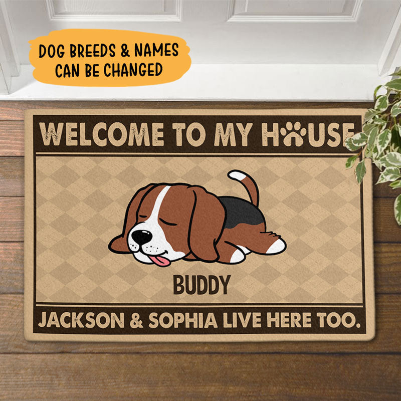 Welcome Dog House Personalized Doormat