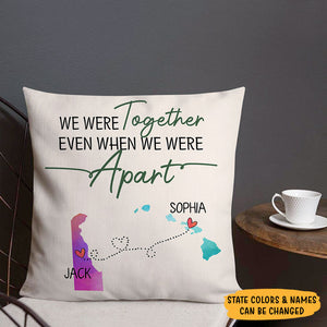 We Were Together, Personalized State Colors Pillow, Custom Christmas Gift