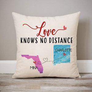Love knows no distance, Personalized State Colors Pillow, Father's Day gift