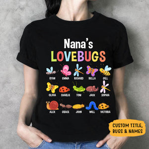Personalized Love Bugs, Dark Color Custom T Shirt, Personalized Family Gift