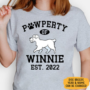 Pawperty Of Schnauzer, Personalized Shirt, Custom Gifts For Dog Lovers