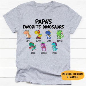 Custom Favorite Dinosaurs, Personalized Shirt, Father and Grandfather Gifts