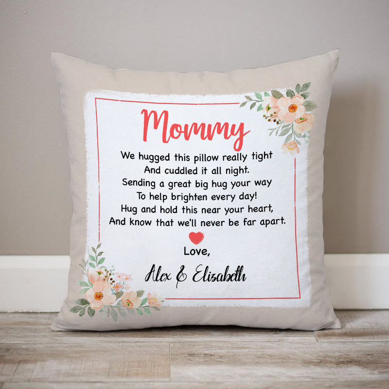 We Hugged This Pillow, Personalized Pillows, Custom Gift for Grandma