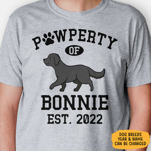 Pawperty Of Labrador Retriever Personalized Shirt, Custom Gifts For Dog Lovers