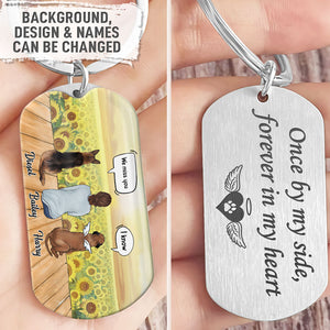 Once By My Side Forever In My Heart, Personalized Keychain, Memorial Gift For Dog Lover