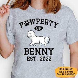 Pawperty Of Bichon Frise, Personalized Shirt, Custom Gifts For Dog Lovers