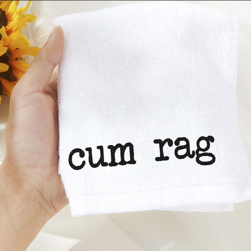 Personalized Embroidered Cum Rag Towel - Valentines Day Naughty Towel Gift  for Boyfriend, Husband or Partner - Custom Funny Cum Rag Towel Birthday
