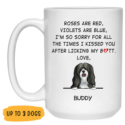 Funny dog coffee mug, personalized gift for dog lovers - Roses Are Red, Violets Are Blue, Custom Coffee Mug