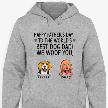 To The World Best Dog Dad, Custom T Shirt, Father's Day gift, Personalized Gifts for Dog Lovers