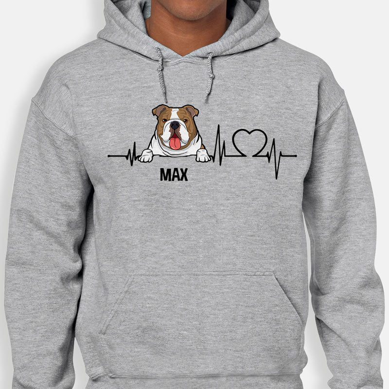 Dog Heartbeat, Personalized Custom Hoodie, Sweater, T shirts for Dog Lovers