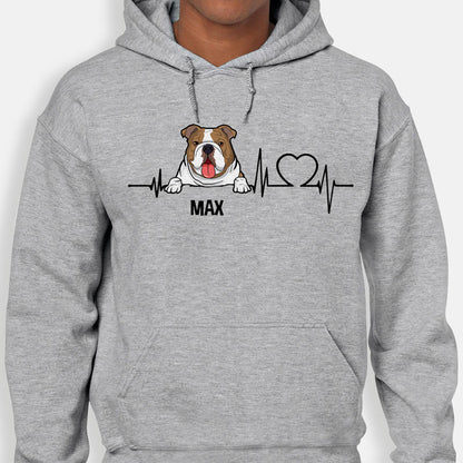 Dog Heartbeat, Personalized Custom Hoodie, Sweater, T shirts for Dog Lovers