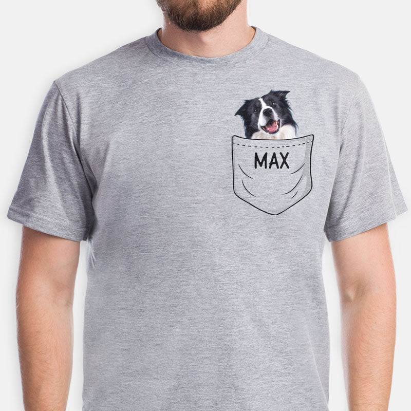 Pocket Tee Custom Photo T Shirts, Personalized Gifts for Pet Lovers, Gift For your Loved Ones