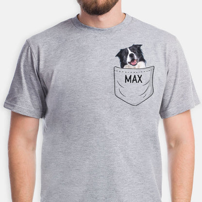 Pocket Tee Custom Photo T Shirts, Personalized Gifts for Pet Lovers, Gift For your Loved Ones