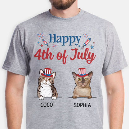 Happy 4th Of July Cats, Personalized Shirt for Cat Lovers