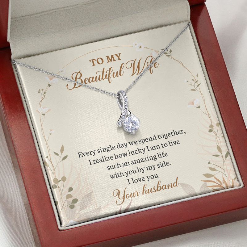 Every Single Day We Spend, Personalized Luxury Necklace, Message Card Jewelry, Gift For Her