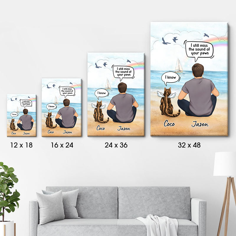 I Still Talk About You I Miss You, Personalized Custom Canvas, Custom Gift for Cat Lovers, Memorial Gift