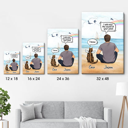 I Still Talk About You I Miss You, Personalized Custom Canvas, Custom Gift for Cat Lovers, Memorial Gift