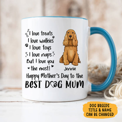 Personalized Mugs For Dog Lovers, I Love Treats I Love Walkies, Gift For Dog Dad Dog Mom