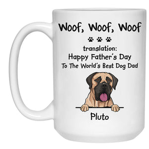 Woof Woof Woof Peeking Dog, Personalized Accent Mug, Gifts For Dog Lovers