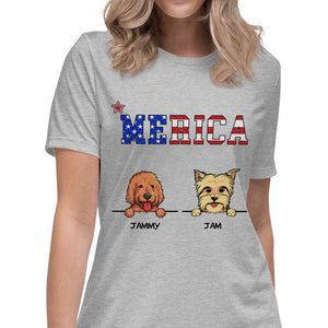 Merica, Personalized Shirt, Customized Gifts for Dog Lovers, Custom Tee