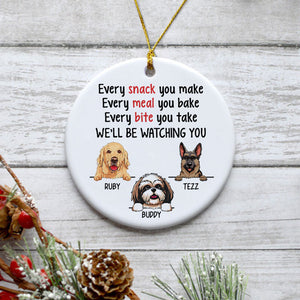 Snack Meal Bite, Personalized Circle Ornaments, Custom Gift for Dog Lovers