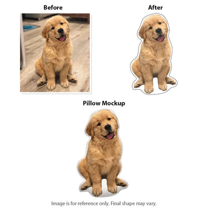 Custom Shaped Dog Photo Pillow, Personalized 3D Photo Face Pillow, Gift For Pet Lovers