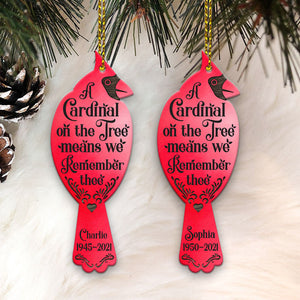 Cardinal On The Tree Memorial Ornament, Christmas Shaped Ornament, Christmas Decoration
