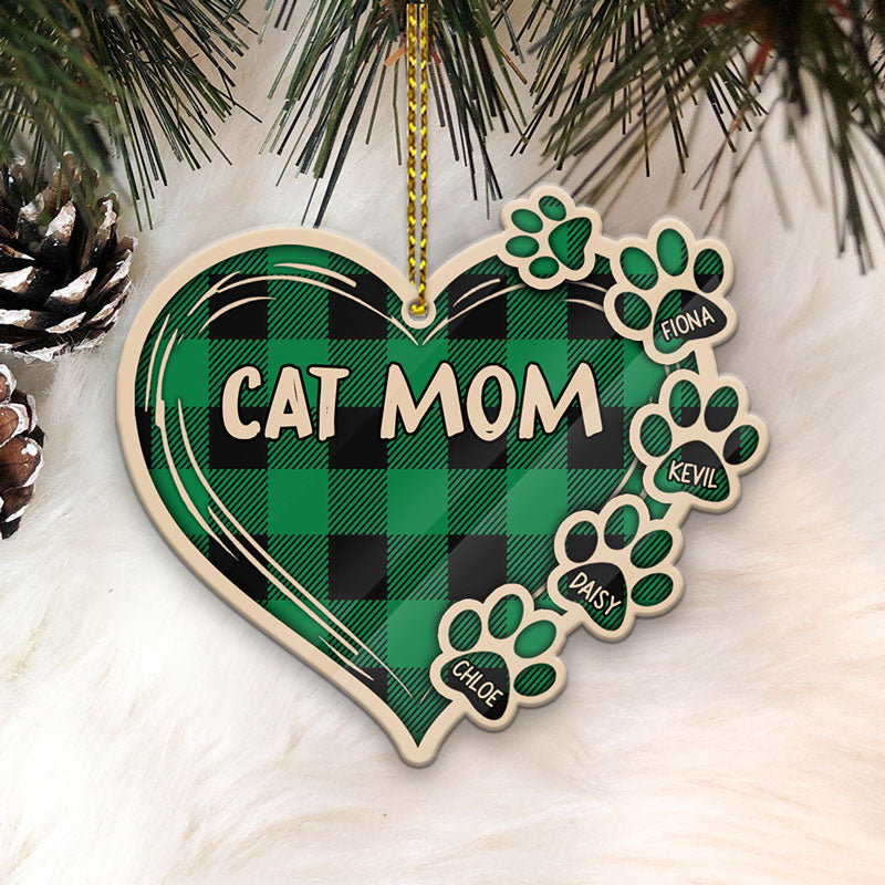 Dog Mom, Cat Mom Custom Title, Christmas Shaped Ornament, Custom Gifts for Pet Lovers