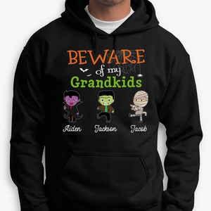 Beware Of My Grandkid, Halloween, Custom Shirt, Sweater, Hoodie, Personalized Family Gift