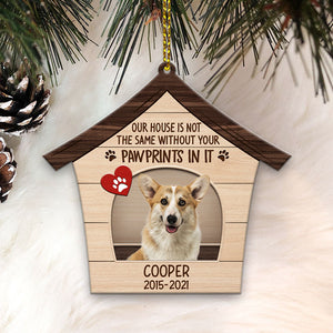 Personalized Dog Photo, Christmas Dog House Shaped Ornament, Custom Photo Gift