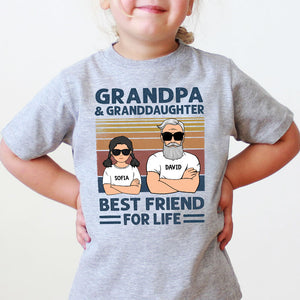 Custom Grandpa and Granddaughter Kid Quote, Personalized Shirt, Gifts for Grandpa and Granddaughter