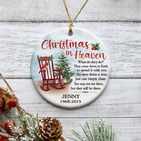 Christmas In Heaven, Personalized Christmas Ornaments, Custom Memorial ...