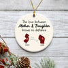 Mother and Daughter Long Distance, Personalized State Colors Ornaments, Custom Christmas Gift