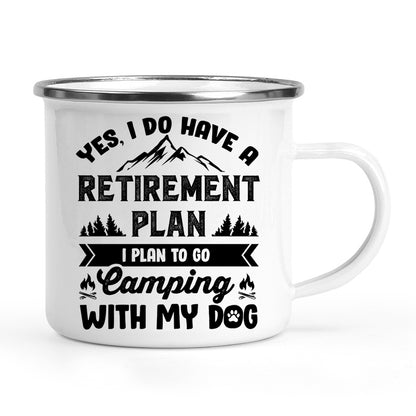 Camping With My Dog, Personalized Camping Mug For Him, Retirement Gift For Dog Dad