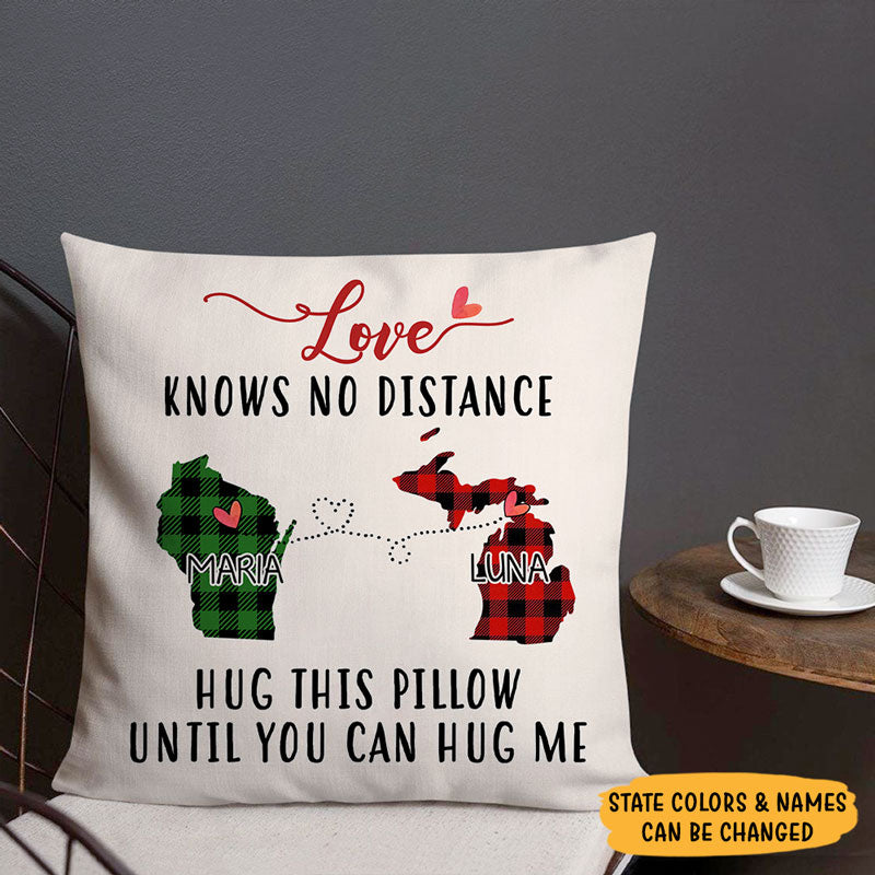 Hug This Pillow, Personalized State Colors Pillow, Custom Christmas Gift