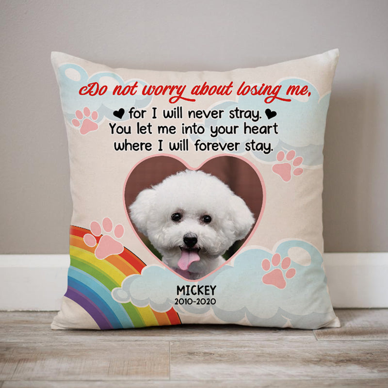 I Will Forever Stay, Custom Photo, Personalized Pillows, Dog & Cat Memorial, Gift for Pet Lovers