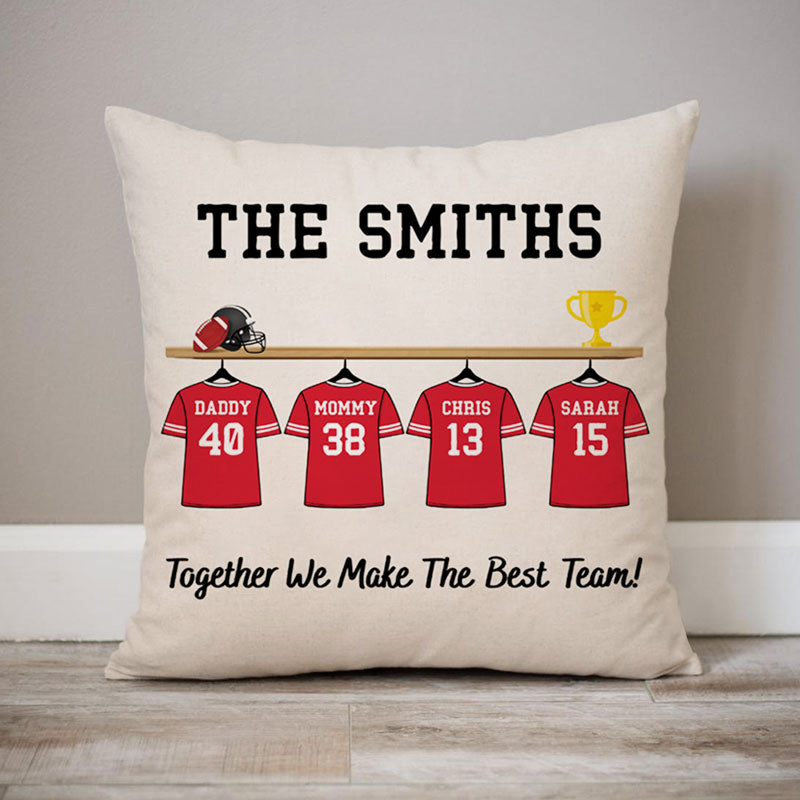 Personalized Dad's Dream Team, Custom Family Gift, Custom Pillow