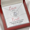Love Is An Untied Knot, Personalized Luxury Necklace, Message Card Jewelry, Gifts For Her