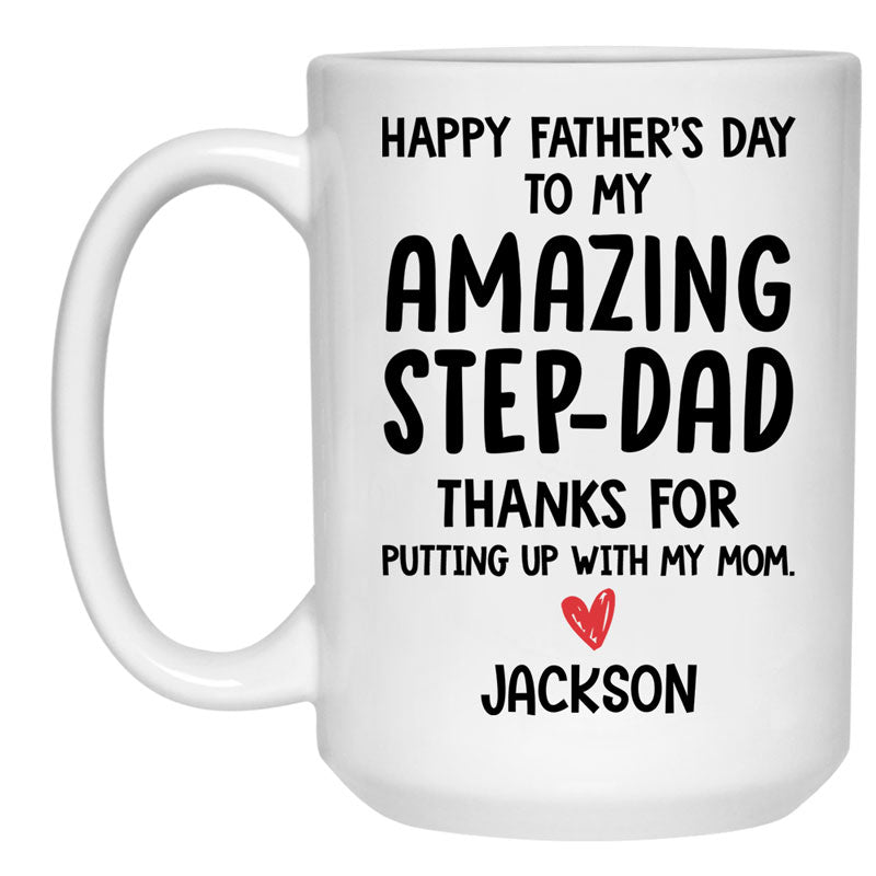 Dad Coffee Mugs  Happy Father's Day Step Dad Coffee Mug - Step