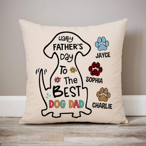 Happy Father's Day Best Dog Dad, Personalized Pillows, Custom Gift for Dog Lovers
