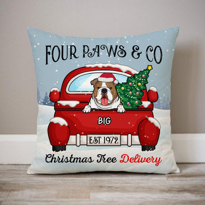 Christmas Tree Delivery, Personalized Pillows, Custom Gift for Dog Lovers