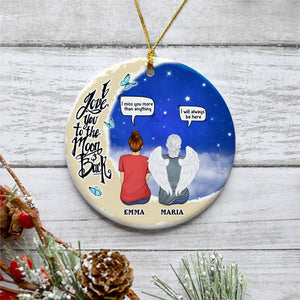 Love You To The Moon And Back Conversation, Memorial Gift, Personalized Christmas Ornaments