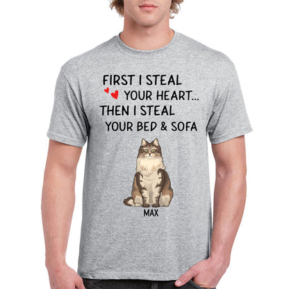 Steal Your Heart, Funny Personalized Shirt, Custom Gift for Cat Lovers, Custom Tee