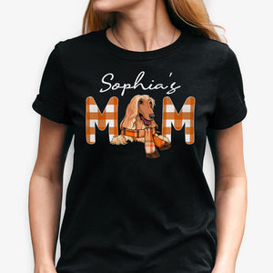 Dog Mom Autumn, Gift for Dog Mom, Dog Dad, Dark Color Custom T Shirt, Personalized Gifts for Dog Lovers