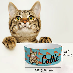 Personalized Custom Cat Bowls, Pizza Slices, Gift for Cat Lovers