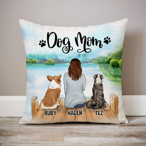 Dog Mom Pillow, Personalized Pillows, Custom Gift for Dog Lovers