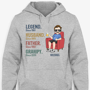 Legend Husband Daddy Grandpa Since Dad Bod, Personalized Shirt, Father's Day Gifts