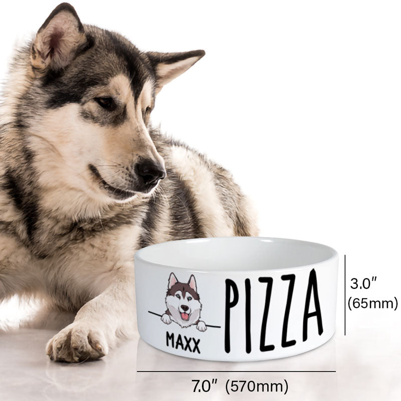 Personalized Custom Dog Bowls, White Ceramic, Unique Gift for Dog Lovers