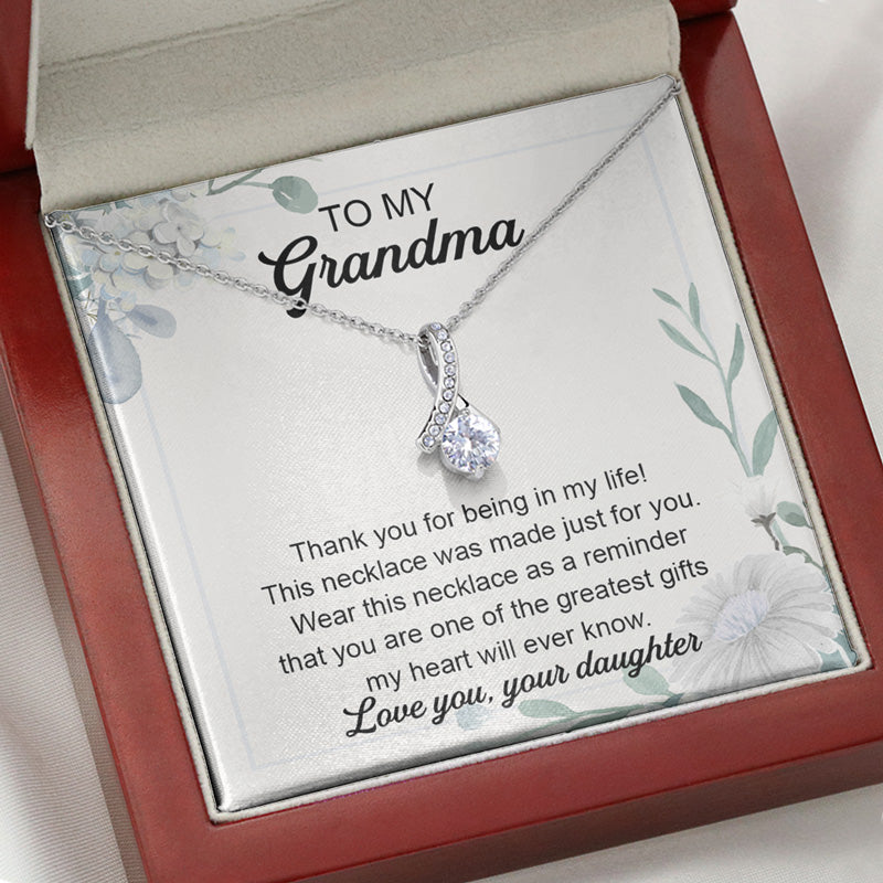 Mother's Day Gifts, Grandma You Are Greatest Gift, Luxury Necklace, Custom Message Card Jewelry, Mother's Day Gift 2023, Love Knot Jewelry / Standard