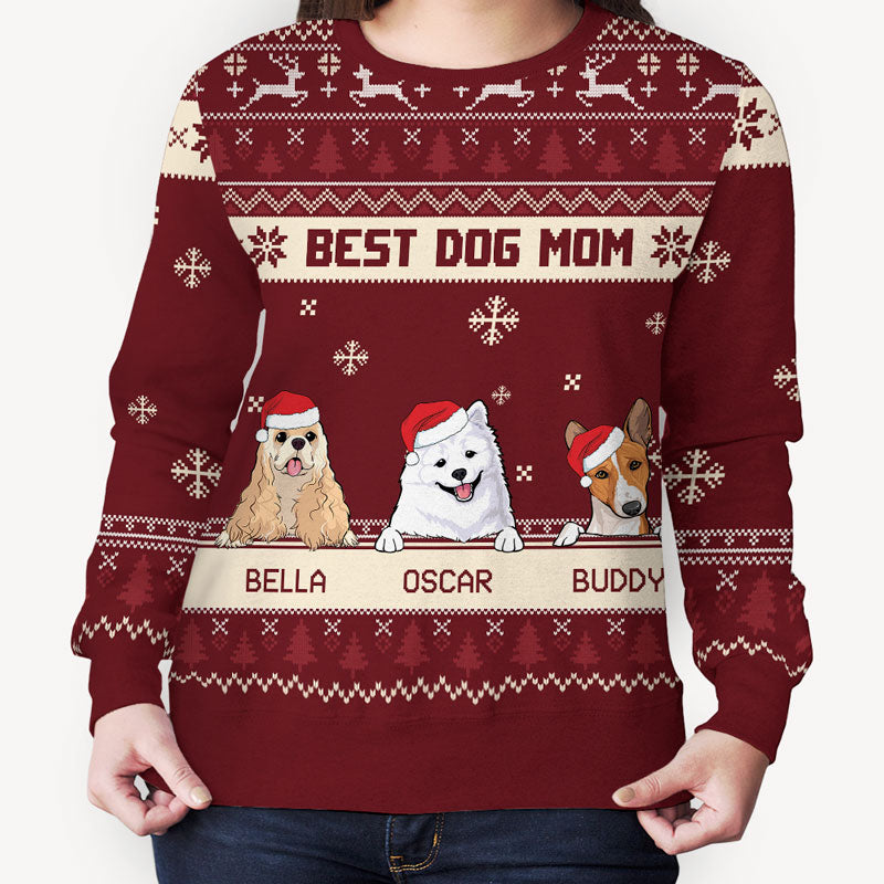 Personalized All-Over-Print Dog Sweatshirt with Custom Title, Christmas Gift For Dog Lovers
